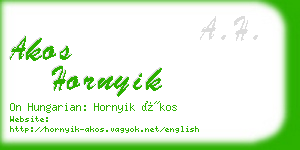 akos hornyik business card